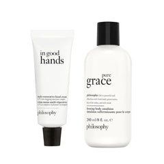 philosophy pure grace body emulsion 8 fl oz + philosophy in good hands unscented hand cream 1 fl oz Bundle