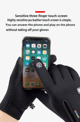 Excefore Winter Warm Gloves Men Women Cycling Wkiing Windproof and Waterproof Pu Leather Touchscreen Cold Weather Driving Gloves M Black