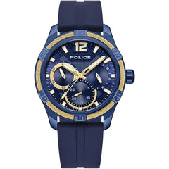 POLICE - Chokery Watch For Men Blue Dial With Blue Silicone Strap - PEWJQ0005303