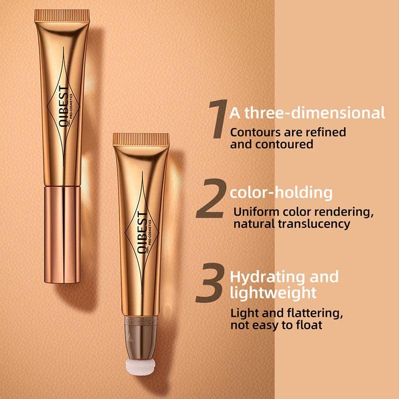 KANZA-Multifunctional Makeup Bronzer | Liquid Face Concealer Pen | Waterproof Body Face Contouring Makeup | Matte Finish Liquid Contour Stick with Soft Cushion Applicator | For Women |15g (#04)