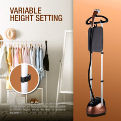 Clikon 2.2 Liter Capacity Garment Steamer With Height Adjustable Ironing Board, 45 second heating time, Heat Insulated Steam Hose, 2000 Watts, Brown - CK4036