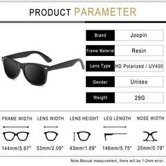 Joopin Polarized Sunglasses Men Women, Classic Square Sun Glasses 100% UV Protection Driving Fishing