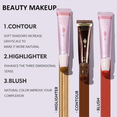 Cream Contour Stick - Liquid Contour Beauty Wand - Cream Contour Bronzer Stick - Blendable Matte Finish Face Shades Pencil, Long Lasting & Smooth Lightweight