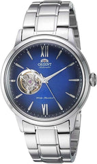 Orient Men's "Helios' Stainless Steel Japanese-Automatic/Hand Winding Open-Heart Display