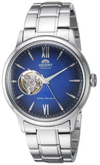 Orient Men's "Helios' Stainless Steel Japanese-Automatic/Hand Winding Open-Heart Display