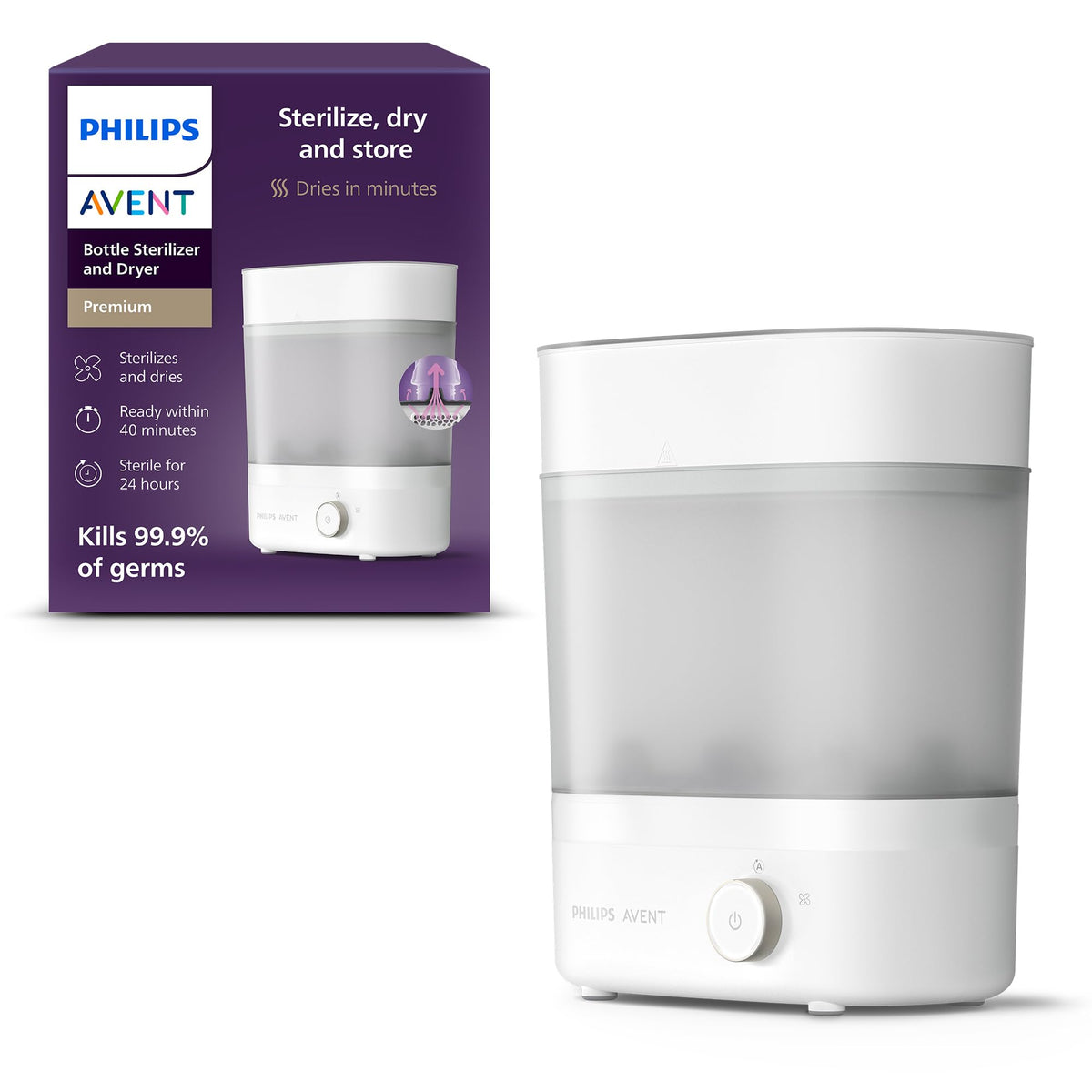 AVENT Philips Premium Baby Bottle Sterilizer with Dryer, SCF293/00