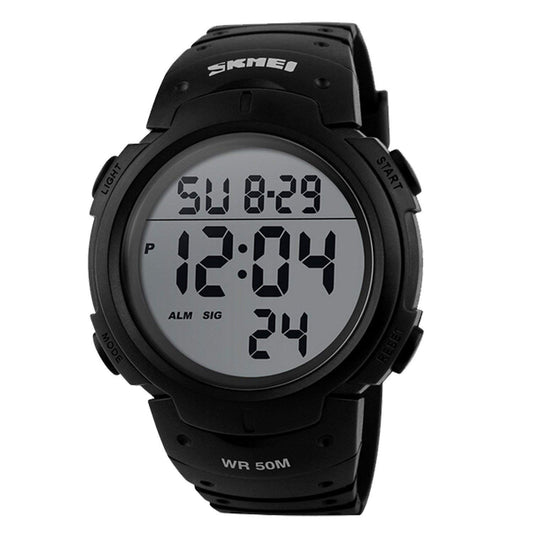 SKMEI Sport Watch For Men Digital Rubber, D1068 - Black