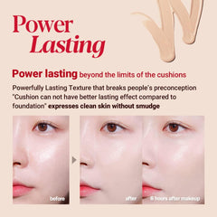 Espoir Pro Tailor Be Velvet Cushion SPF34 PA++ #3 Petal 0.45oz with 0.45oz Refill | Lightweight Matte Skin Full Coverage Cushion Foundation | Flawless Finish, Long-Lasting Comfort | Korean Makeup