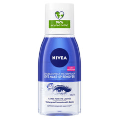 NIVEA Eye Makeup Remover, Double Effect Sensitive Lashes Protection, 2x125ml