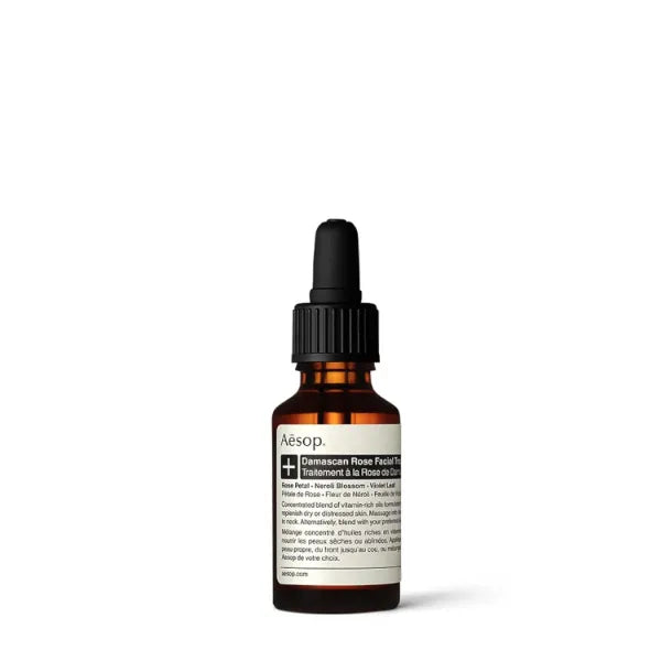 Aesop Damascan Rose Facial Treatment Oil | Hydrating Face Oil with Rose Petal, Neroli Blossom & Violet Leaf | Nourishing Vitamins & Fatty Acids for Dry, Distressed Skin | 0.8 fl oz