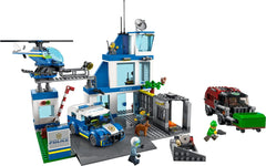 LEGO 60316 City Police Station with Van, Garbage Truck & Helicopter Toys, Gifts for 6 Plus Year Old Kids, Boys & Girls with 5 Minifigures and Dog Toy