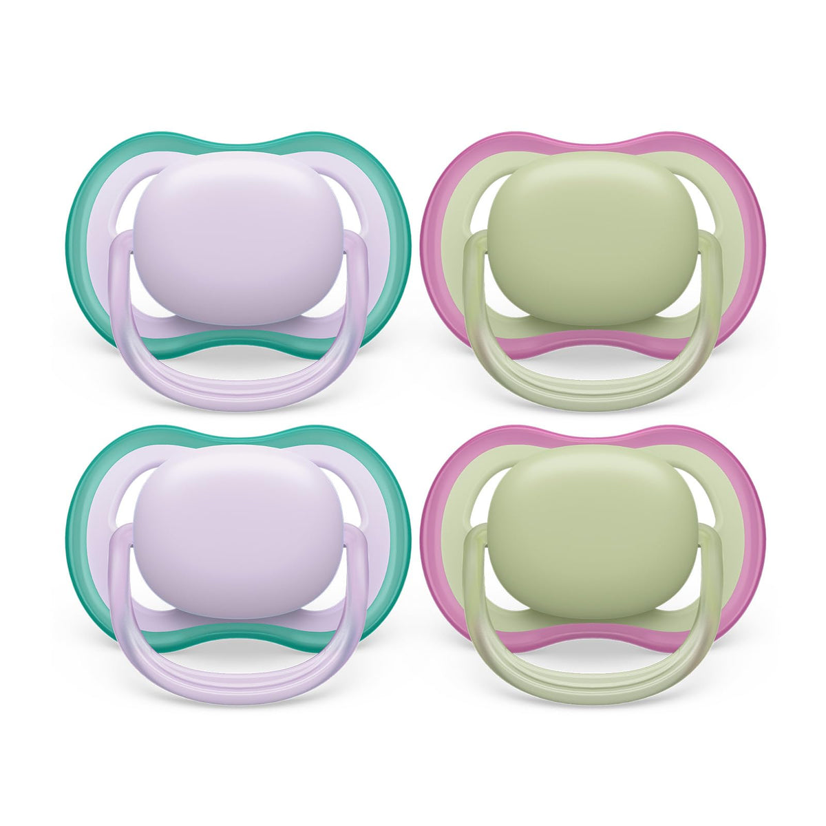 AVENT Philips Ultra Air Pacifier - 4 x Light, Breathable Baby Pacifiers for Babies Aged 0-6 Months, BPA Free with Sterilizer Carry Case, SCF085/50