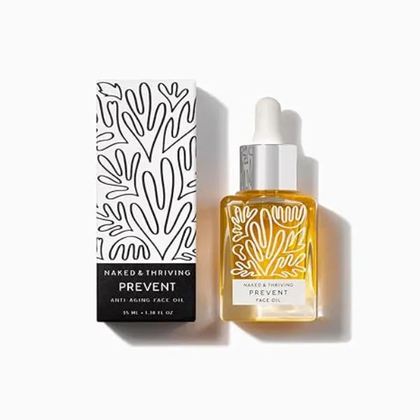 Naked & Thriving Prevent Anti Aging Facial Oil Vegan, Naturally Derived Skin Care & Face Oil (1.18 oz/35 mL)