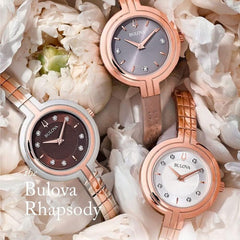 Bulova Ladies Rhapsody Diamond Quartz Bracelet Watch - Rose Gold