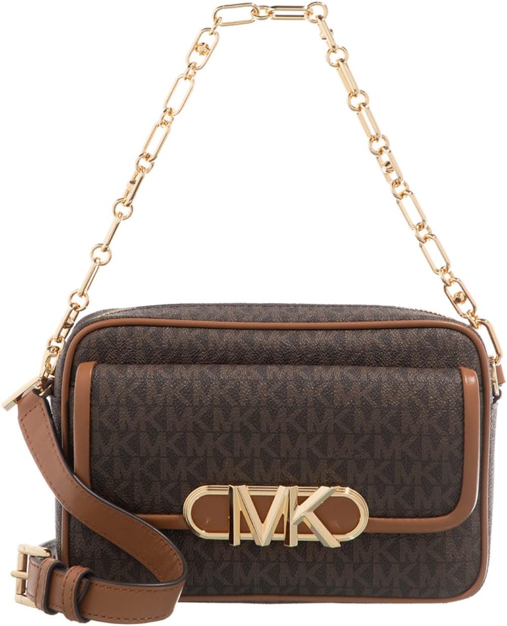 Michael Kors MD CHN SWAG CAMERA XBODY 32F2G7PC8B 252 BROWN 100% Leather