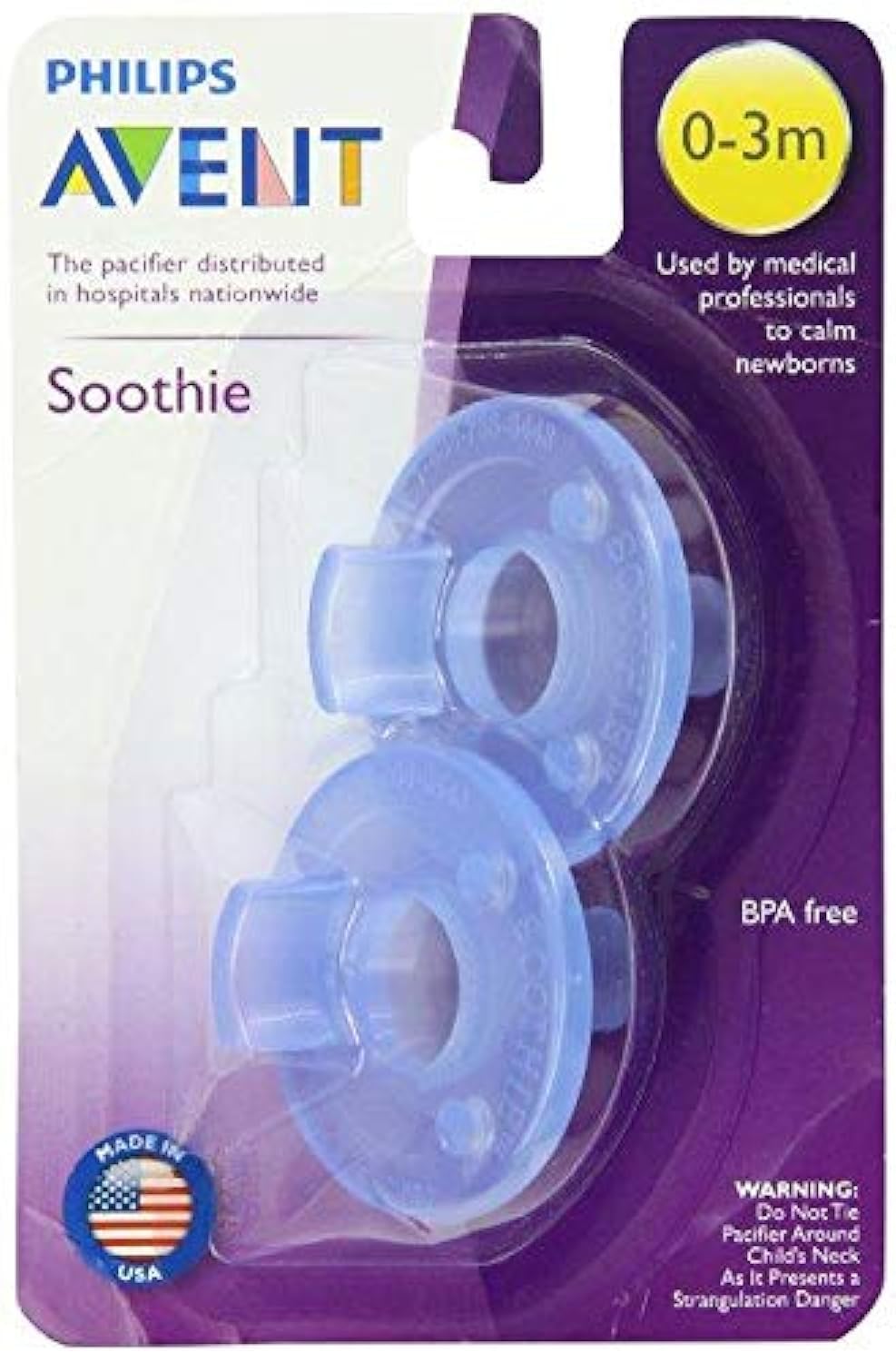 Philips AVENT Soothie Pacifier, Blue, 0-3 Months