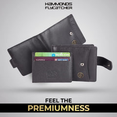 HAMMONDS FLYCATCHER Genuine Leather Wallets for Men, Graphite Grey, RFID Protected Nappa Leather Wallet for Men, Mens Wallet with 5 Card Slots, Gift for Valentine Day, Father's Day, Birthday