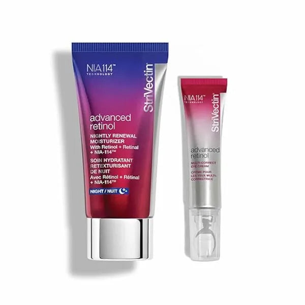 StriVectin Advanced Retinol Discovery Kit with Retinol Night Moisturizer, 1 oz, Multi Correct Eye Cream 0.5 oz, 2 Piece Kit for Wrinkles and Fine Lines