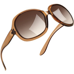 Joopin Polarized Sunglasses for Women, Ladies Big Frame Polarized Eyewear UV400 Protection Driving Fishing - Brown/Gradient Brown