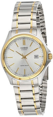 Casio Leather Band Watch Silver