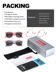 Flexible Kids Sunglasses Polarized Sports Sun Glasses Girls Boys Shades with Straps UV400 Protection Eyewear for Age 2-10
