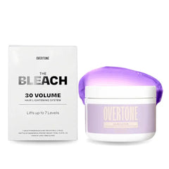 Overtone Color Depositing Semi-Permanent Hair Dye Conditioner - 8 oz For Natural & Color-Treated Hair, The Bleach 30 Volume Hair Lightening Kit - Professional-Grade Included - Pastel Purple