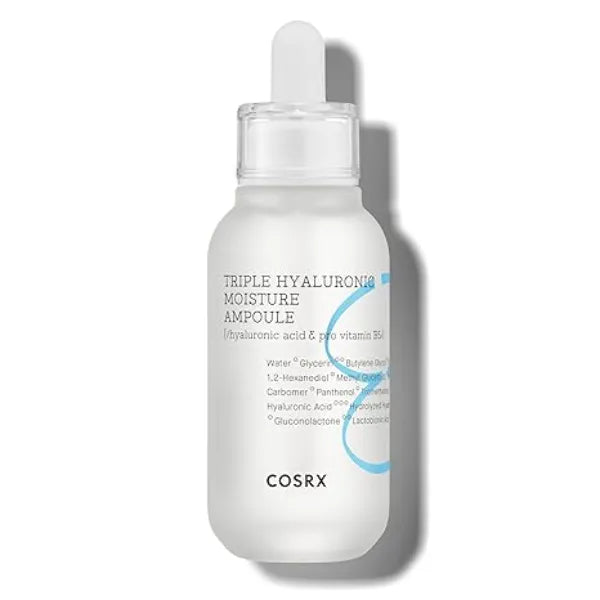 COSRX Hydrium Triple Hyaluronic Moisture Ampoule, 40ml / 1.35 fl.oz Hyaluronic Acid Viscous Serum Korean Skin Care