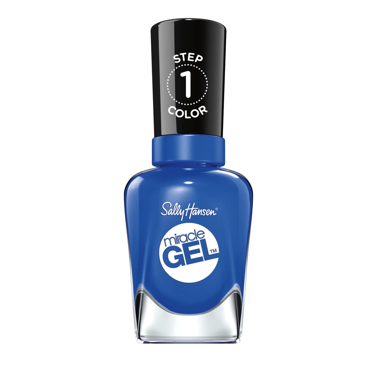 Sally Hansen Miracle Gel Salon Quality Nail Polish | Gel-Like Formula, Two-Step System, No UV Light Needed, Long Lasting, Opaque, Glossy | 619 Tidal Wave, Dark Blue Nail Polish - 14.7ml