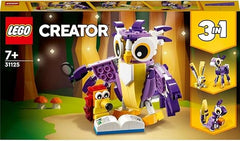 LEGO Creator 3in1 Fantasy Forest Creatures, Woodland Animal Toys Set for Kids - Rabbit to Owl to Squirrel Figures, Gifts for 7 Plus Year Olds 31125