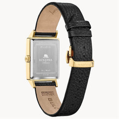 Bulova Men's Frank Sinatra My Way Leather Strap Watch - Gold Tone/ Black Strap