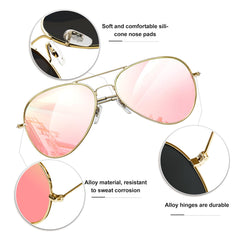 KANASTAL Polarized Sunglasses for Women and Men, Metal Frame Sun Glasses Retro Shades for Mens Driving Outdoor Military Style 100% UV400 Protection