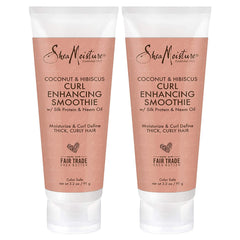 SHEA MOISTURE Curly Hair Products, Curl Enhancing Smoothie for Thick, Curly Hair, Coconut & Hibiscus to Reduce Frizz, Pack of 2 - 3.2 Oz Ea