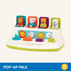 Battat - Cause-and-Effect Pop Up Toy - Developmental Toy with Animals and Colors - Pop-Up Pals - For Kids, Toddlers, Babies - Pop-Up Pals - 18 months +