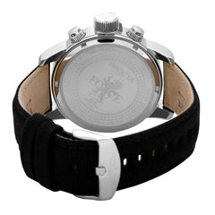 Invicta Men's 1512 Force Stainless Steel Watch with Cloth and Leather Strap - Black