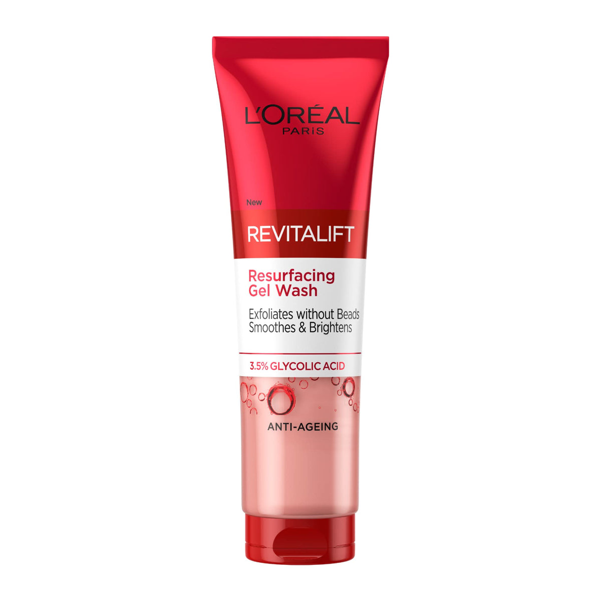 L'ORÉAL Paris 3.5% Glycolic Acid Cleanser, Revitalift Glycolic Resurfacing Gel Wash, Gently Exfoliates To Smooth & Brighten Skin – 150ml