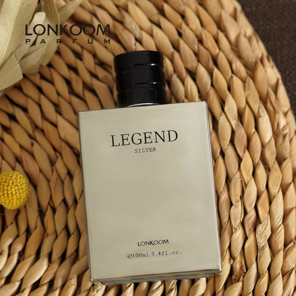 LONKOOM Men's Perfume Fougere-Citrus Scent Eau De Toilette Fragrance Perfume For Men LEGEND SILVER 100ml