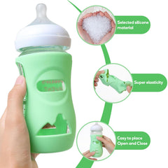NOLACE 3 Pack Avent Silicone Cover for Baby Bottles Made of Natural Glass Shatterproof Baby Bottle Holder Compatible with 8 oz Natural Glass Baby Bottles BPA Free