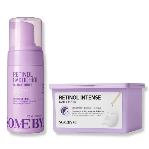 SOME BY MI Retinol Bakuchiol Bubble Toner & Retinol Intense Daily Mask