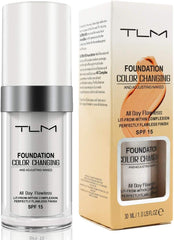 TLM Foundation Liquid,Concealer Cover Cream,Flawless Colour Changing Foundation Makeup,Warm Skin Tone, Cosmetics for Women and Girls