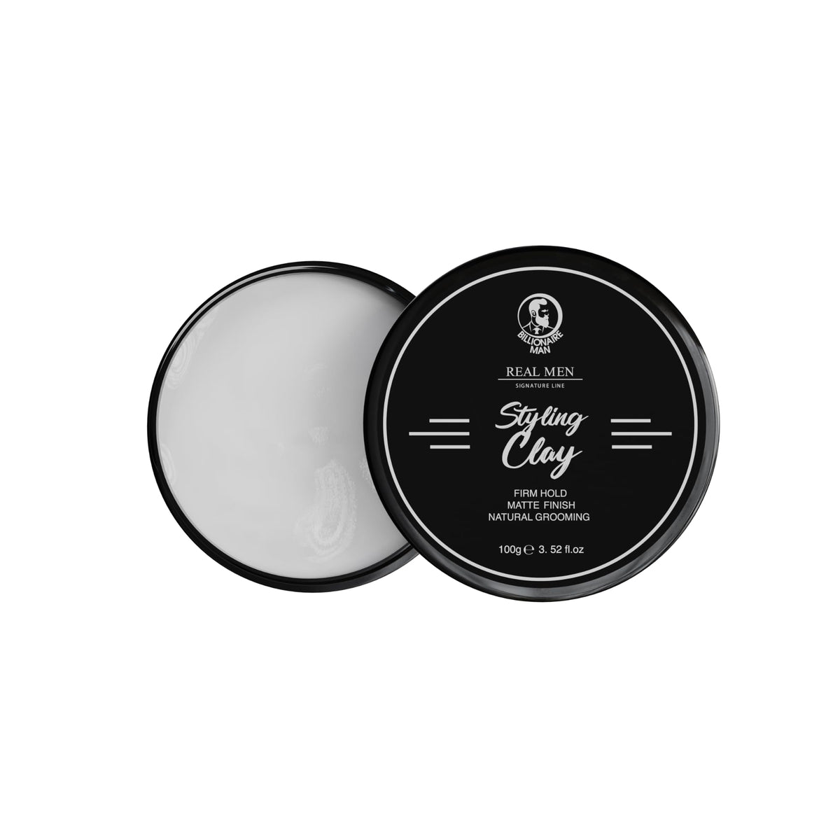 BILLIONAIRE MAN REAL MEN SIGNATURE LINE Hair Styling | Extreme Hold Water Based | Firm Hold Matte Finish Natural Grooming (100g, CLAY)