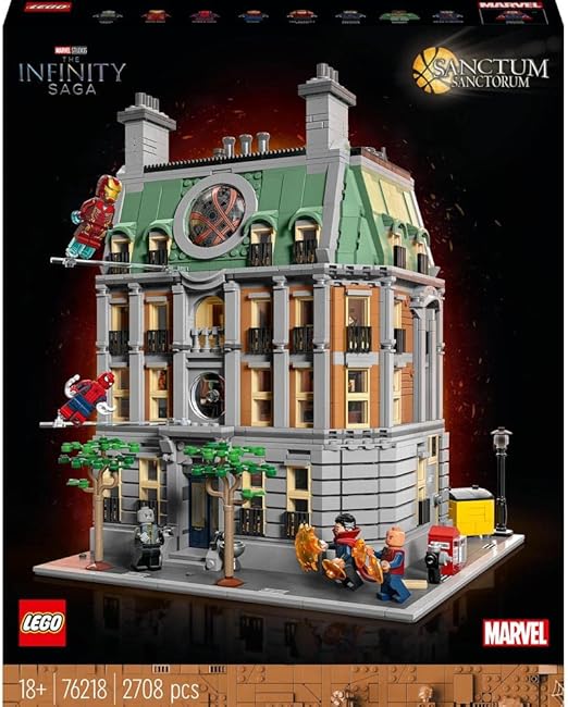 LEGO Marvel Sanctum Sanctorum, 3-Storey Modular Building Set, with Doctor Strange and Iron Man Minifigures, Infinity Saga Collectible 76218