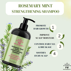 THE FAB BEAUTY Rosemary Mint Strengthening Shampoo Infused With Biotin | Rosemary Hair Growth Shampoo, Cleanses, Revitalizes Weak, Brittle Hair/Nourishing Formula For Healthy Hair, By THE FAB BEAUTY