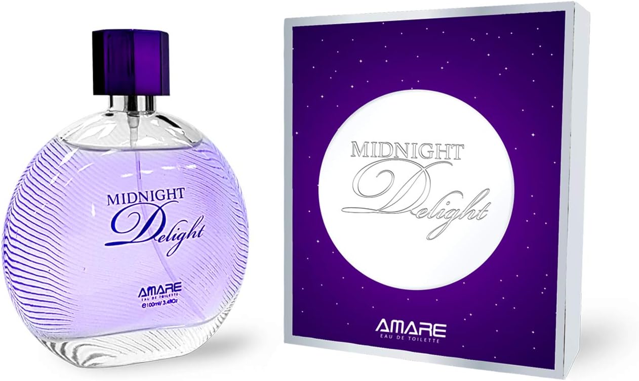 AMARE Midnight Delight Eau de Toilette Spray Perfume for Women Long-lasting Jasmine Fragrance, 100ml
