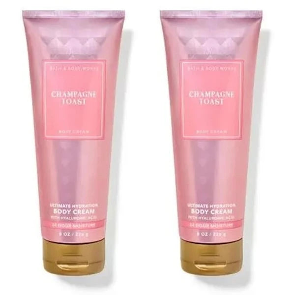 Bath & Body Works Gift Set of of 2 - 8 oz Body Cream - (Champagne Toast)