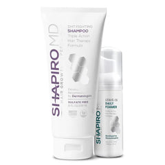 Shapiro MD Hair Growth Experts Hair Loss Shampoo and Leave-In Foam Vegan Set, DHT Fighting Vegan Formulas for Thinning Hair Developed by Dermatologists, Experience Healthier Fuller, 1 Month