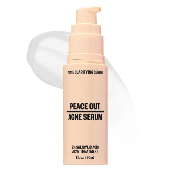 PEACE OUT Acne Serum with 2% Salicylic Acid and Niacinamide, Daily Acne Face Treatment to Help Unclog Pores, Reduce Pimple Breakouts, Blackheads, and Improve Skin Texture (1 fl oz)