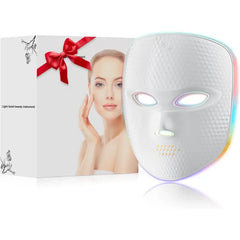 ONLUKY Red Light Therapy for Face,LED Face Mask Light Therapy with Neck Device,Cordless USB Rechargeable Infrared Light Therapy Mask for Home,Travel,Yoga,Sleep,Working LED Silicone mask