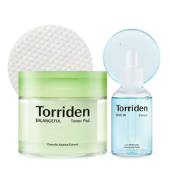 Torriden DIVE IN Serum 1.69 fl.oz. + BALANCEFUL Toner Pad (60 pads) | Daily Exfoliating Pads with PHA and LHA | Deep Hydrating Serum with 5D Low Molecular Hyaluronic Acid
