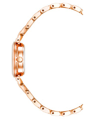 Anne Klein Round Shape Gold Bracelet White Dial Analog Watch for Women, 24 mm Size, Rose Gold/White