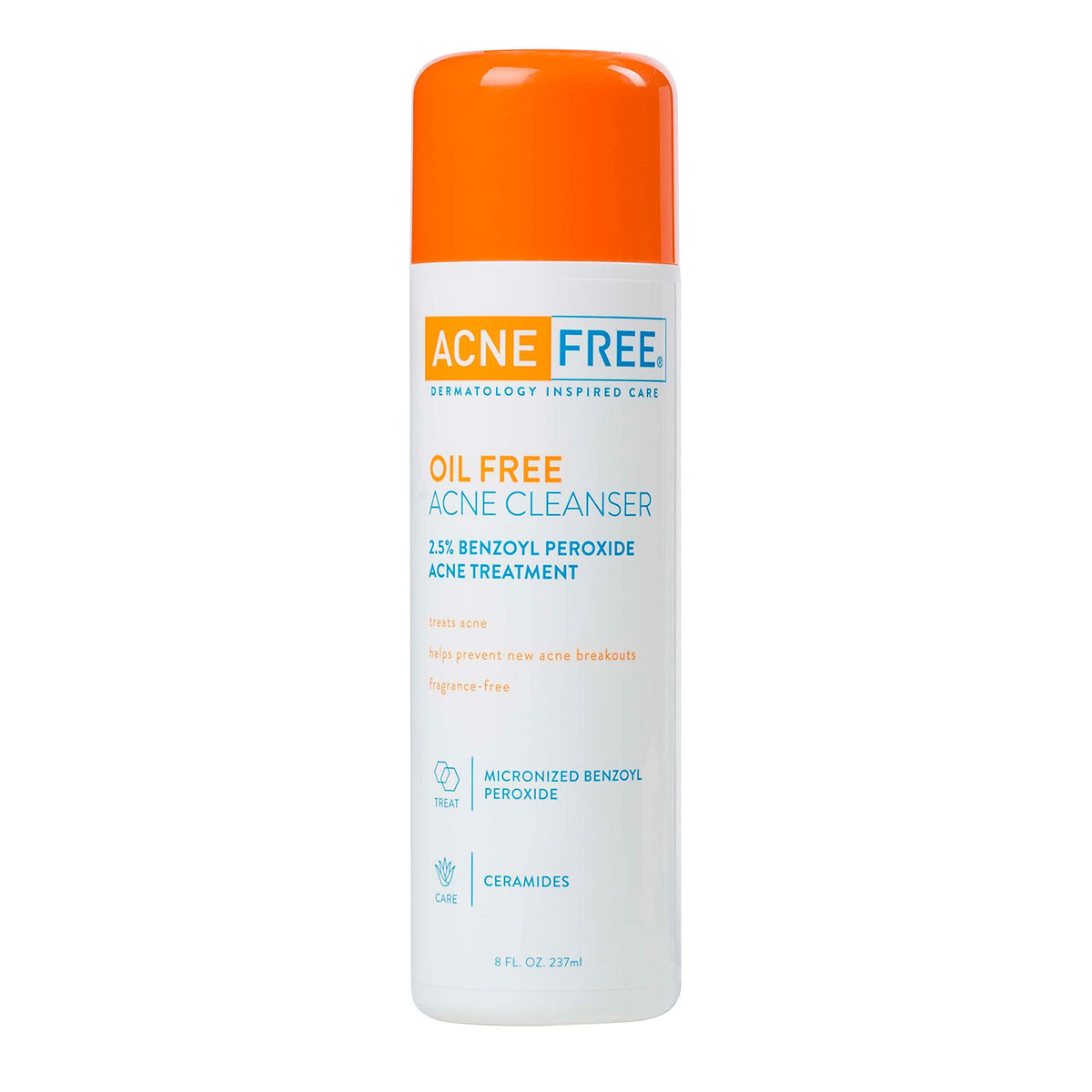 AcneFree Oil-Free Acne Cleanser, Benzoyl Peroxide 2.5% Face Wash with Glycolic Acid to Prevent and Treat Breakouts, 8 Ounce